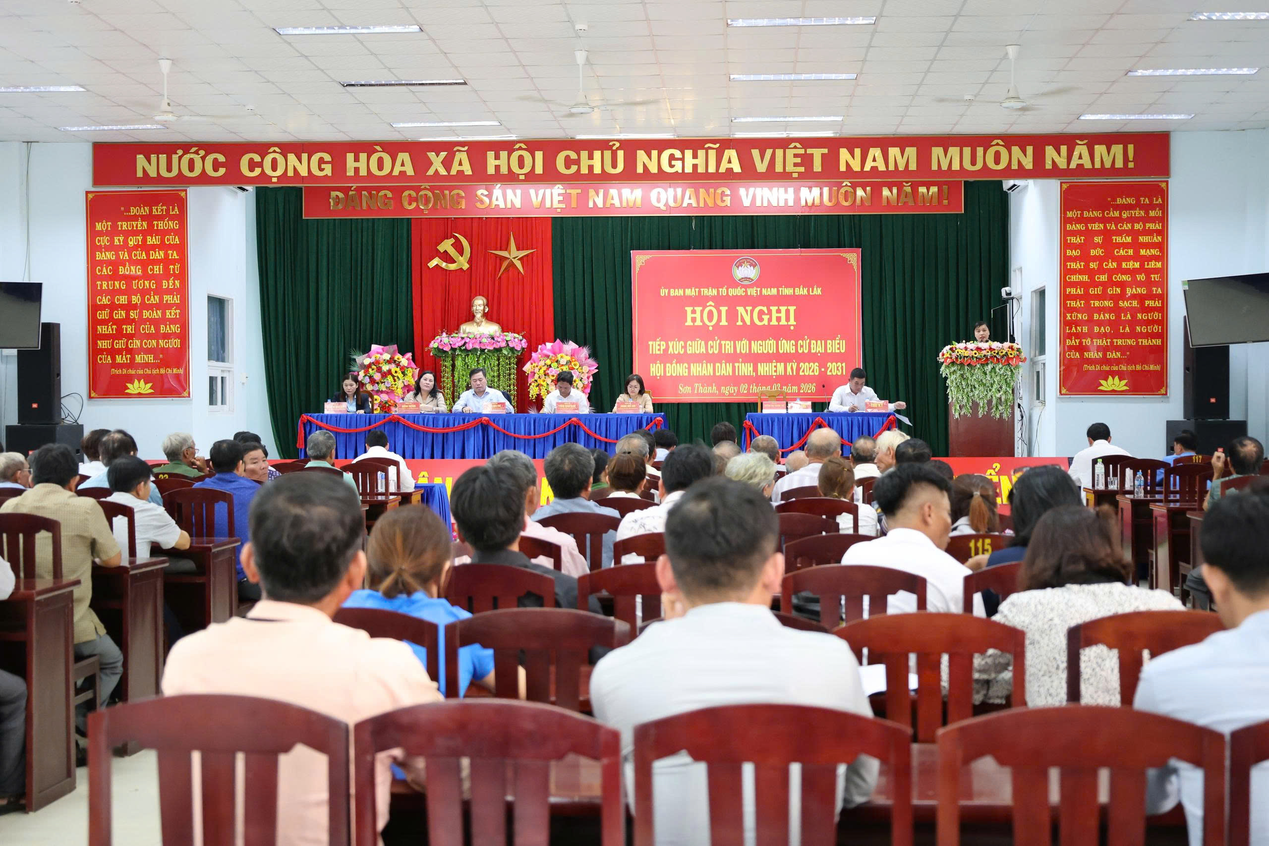 Hội nghị tiếp xúc giữa cử tri với người ứng cử đại biểu HĐND tỉnh nhiệm kỳ 2026-2031, đơn vị bầu cử số 2 tỉnh Đắk Lắk